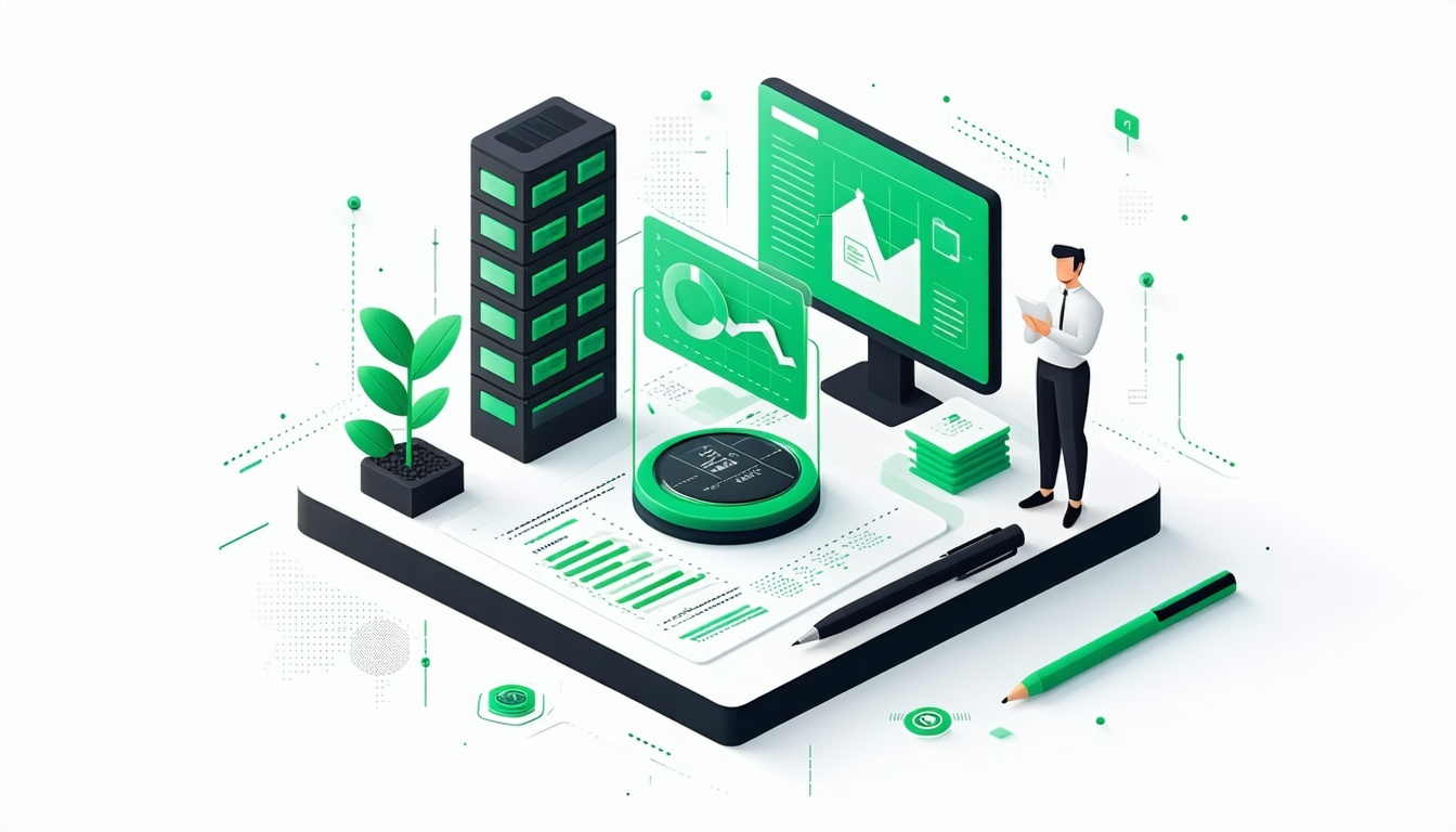 An illustration that signifies insurance and technology including risk assessment and fraud detection It should have a white background and be made with black and green 2C8F39-Jul-18-2025-06-25-13-0240-PM