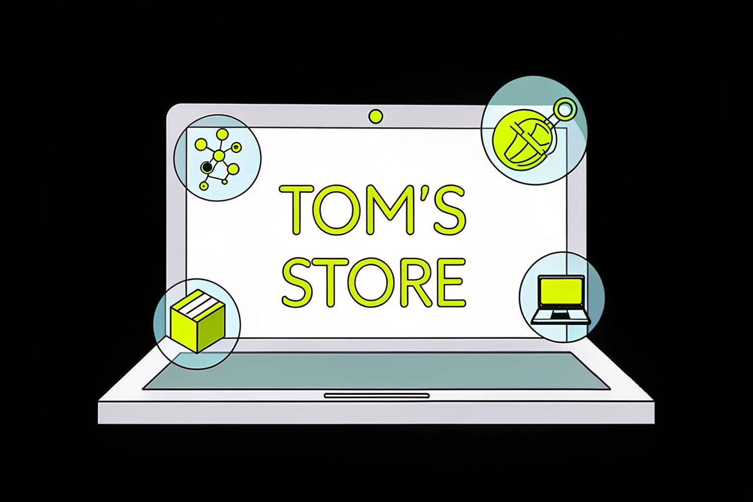 a-laptop-screen-with--tom-s-store--on-it