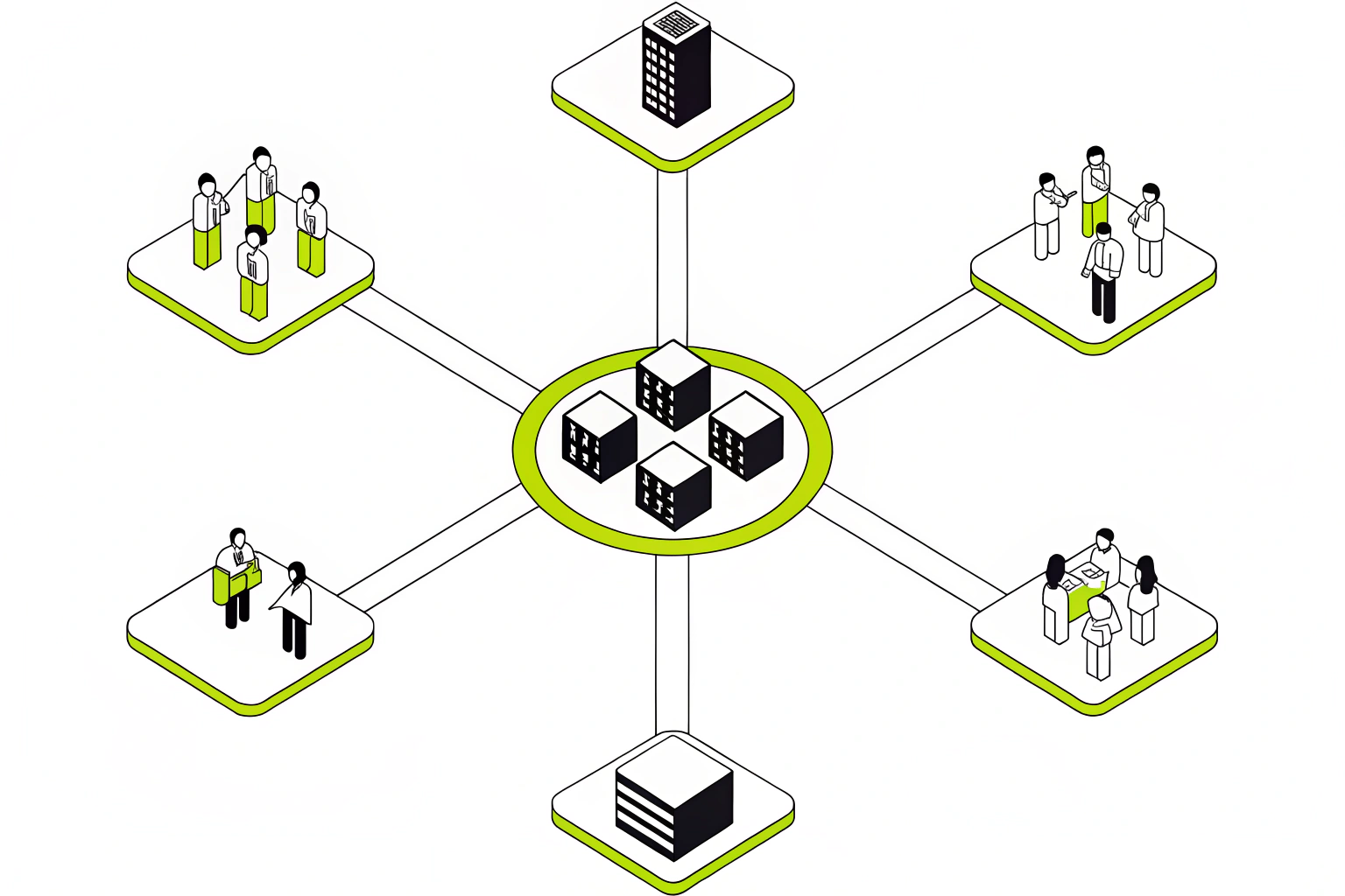 different-disconnected-teams-working-together